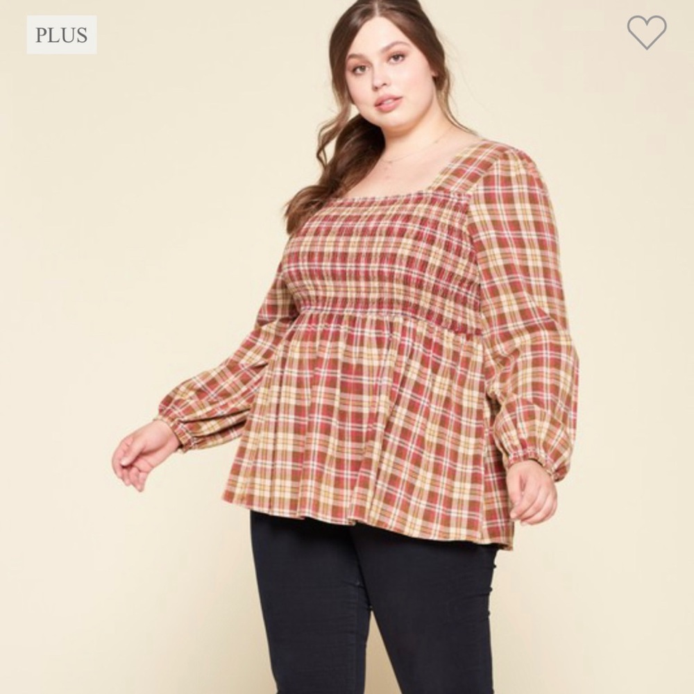 charlotte plaid babydoll top